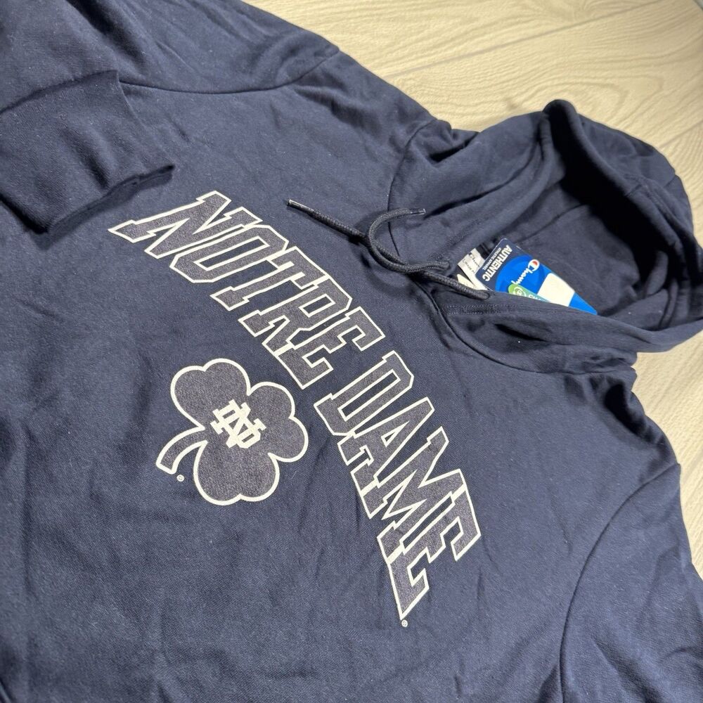 Notre Dame Irish Pullover Hoodie Women’s XXL Navy Spellout Logo Champion NWT